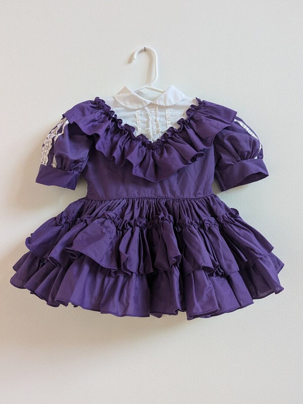 Vtg Martha's Miniatures Dress 3T Purple Ruffle Pageant Holidays